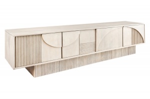 COMODA TV, ART DEKO 200CM, NATUR ANTICHIZAT, DIN LEMN DE MANGO, ARTIM GROUP COLLECTION - Img 4