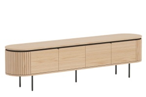 COMODA TV, ATELIER 200CM, FURNIR DE STEJAR SI PICIOARE DIN METAL, CULOARE NATUR, ARTIM GROUP SELECTION - Img 8