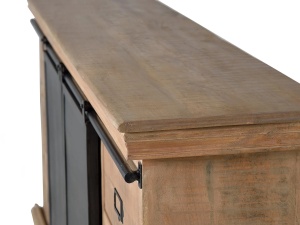 COMODA TV INDUSTRIAL 170CM, REALIZATA DIN LEMN DE MANGO SI METAL, CULOARE NATUR/GRI, GINER Y COLOMER - Img 6