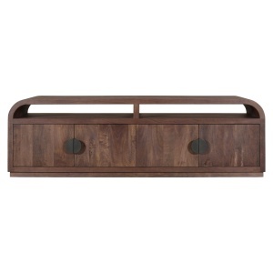 COMODA TV LIVING BALDWIN 180cm, REALIZATA DIN LEMN DE MANGO, CULOARE MARO, STIL MODERN - Img 5