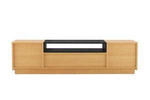 COMODA TV LOFT 160CM, REALIZATA DIN MDF SI FURNIR STEJAR, CULOARE NEGRU/NATUR, ARTIM GROUP SELECTION - Img 2