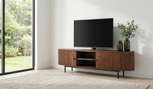 COMODA TV LUDHIANA 170CM, REALIZATA DIN LEMN DE SALCAM SI METAL, CULOARE CIRES, GINER Y COLOMER - Img 2