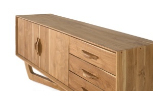 COMODA TV NOVA 150CM, REALIZATA DIN LEMN DE TEC, CULOARE NATUR, GINER Y COLOMER - Img 4
