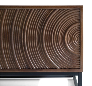 COMODA TV OCASO 170CM, REALIZATA DIN LEMN DE MANGO SI METAL, CULOARE NUC INCHIS, GINER Y COLOMER - Img 4