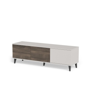 COMODA TV RANDOM 2 RTV-1, 150X47 CM, CASMIR/NUC/NEGRU, DIN MDF FURNIRUIT, POLIPROPILENA SI METAL, STIL MODERN - Img 3
