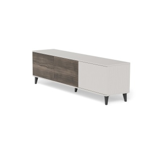 COMODA TV RANDOM 2 RTV-2, 180X52 CM, CASMIR/NUC/NEGRU, DIN MDF FURNIRUIT, POLIPROPILENA SI METAL, STIL MODERN - Img 5