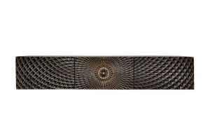 COMODA TV SUSPENDATA, ILLUSION 160CM, REALIZAT DIN LEMN DE MANGO 3D, CULOARE NEGRU/AURIU, ARTIM GROUP SELECTION
