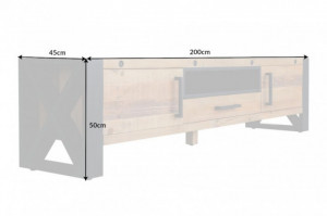 COMODA TV, THOR 200CM, DIN METAL SI LEMN MASIV DE PIN, ARTIM GROUP SELECTION - Img 6