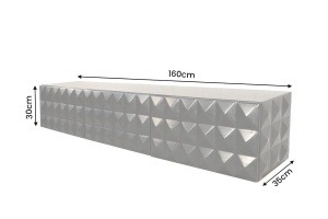 COMODA TV VULCANO, 160CM, 3D, REALIZAT DIN LEMN DE MANGO, CULOARE NEGRU, INVICTA INTERIOR - Img 12