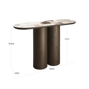CONSOLA, LANGFORD 120CM, REALIZATA DIN MDF, FURNIR SI CERAMICA, CULOARE MARO/MARMURA, DESIGN DEOSEBIT, RICHMOND INTERIORS - Img 6