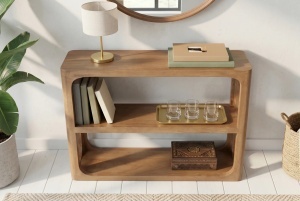 CONSOLA LIVING, ELEMENTS 90CM, REALIZATA DIN LEMN DE MANGO, CULOARE MARO/NATUR, ARTIM GROUP - Img 3