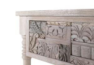 CONSOLA ORIGIN 120CM, REALIZATA DIN LEMN DE STEJAR, CULOARE GRI ANTICHIZAT, GINER Y COLOMER - Img 3