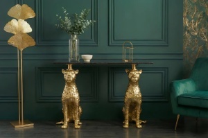 CONSOLA, PANTHER 105CM, REALIZAT DIN METAL SI MARMURA, CULOARE AURIE/NEGRU, REALIZAT MANUAL, ARTIM GROUP SELECTION - Img 2