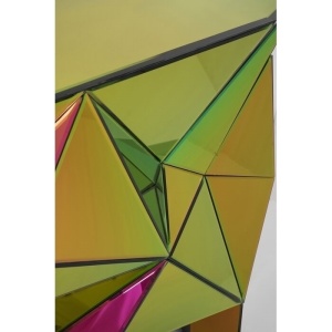 CONSOLA PRISMA COLOR 127 CM, CONFECTIONATA DIN MDF SI STICLA OGLINDA, STIL MODERN - Img 4