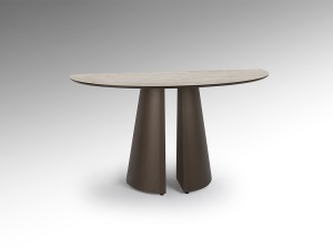 CONSOLA SAMARA 130CM, REALIZATA DIN METAL SI MDF FINISAJ, TRAVERTIN, STIL MODERN