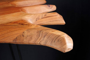 CONSOLA, WILD 105CM, LEMN MASIV DE SALCAM SI METAL, NATUR/NEGRU, MODEL DEOSEBIT - Img 4