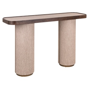 CONSOLA WILLOX 214291, CONFECTIONATA DIN METAL, LEMN DE STEJAR, PAL SI TEXTIL, CULOAREA BEJ, STIL MODERN