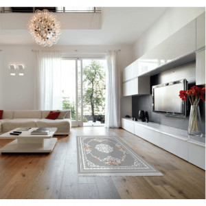 Covor 80x150 cm, gri/model cu flori, SEDEF TIP 2, 0000203321 - Img 2