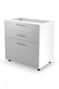DULAP BUCATARIE VENTO ALB/STEJAR AURIU D3S-80/82 STIL MODERN HALMAR - Img 1