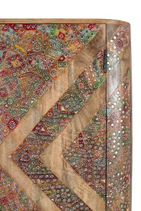 DULAP ELEGANT MOSAIC 90CM, REALIZAT DIN LEMN DE MANGO, CULOARE NATUR MULTICOLOR, GINER Y COLOMER - Img 4