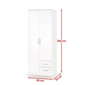 DULAP LIMA S-2, ALB, DIN PAL MELAMINAT, STIL MODERN, HALMAR - Img 3