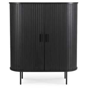 DULAP LIVING, ARTIM MEBLE,100CM, CU 2 USI GLISANTE, REALIZAT DIN MDF SI METAL, CULOARE NEAGRA, STIL MODERN - Img 5