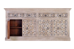 DULAP LIVING BAKHRA 190CM, DIN LEMN DE MANGO, FINISAJ NATUR, DESIGN MEDITERANIAN, ARTIM GROUP SELECTION - Img 5