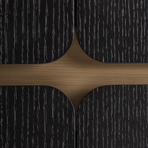 DULAP LIVING PRAYON, REALIZAT DIN LEMN, MDF SI STICLA, CULOARE AURIU/NEGRU, REALIZAT MANUAL, VICAL HOME - Img 6