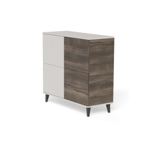 DULAP LIVING RANDOM 2 KM-2, 100X95 CM, CASMIR/NUC/NEGRU, DIN MDF FURNIRUIT, POLIPROPILENA SI METAL, STIL MODERN - Img 3