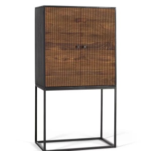 DULAP LIVING VARANASI 80CM, DIN LEMN DE MANGO, FINISAJ NEGRU/MARO, ARTIM GROUP SELECTION