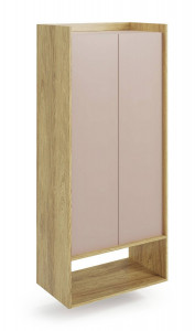 DULAP MODULAR MOBIUS REGAL 2D, ROZ ANTIC/NATUR, 179X78 CM, DIN PAL MELAMINAT, STIL MODERN
