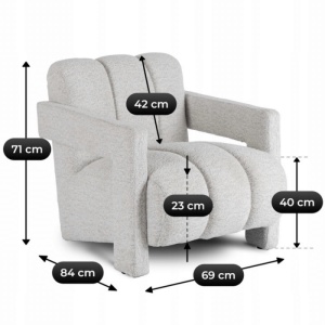 FOTOLIU, ARTIM MEBLE, REALIZAT DIN MATERIAL BOUCLE GRI SI METAL, STIL MODERN - Img 7