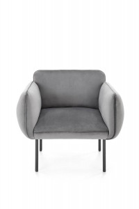 FOTOLIU CONFORTABIL BRASIL, GRI/NEGRU, TAPITERIE DIN CATIFEA SI PICIOARE DIN METAL, STIL MODERN, HALMAR - Img 4