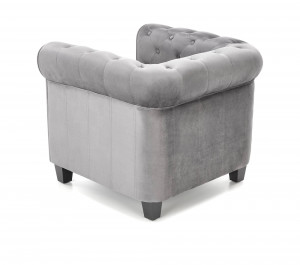 FOTOLIU CONFORTABIL ERIKSEN, GRI/NEGRU, TAPITERIE DIN CATIFEA SI PICIOARE DIN LEMN MASIV, STIL MODERN - Img 3