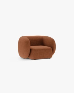 FOTOLIU CONFORTABIL KATE, CARAMIZIU, 108X89 CM, TAPITAT CU TAPITERIE DIN TEXTIL BOUCLE BALOO, MICADONI