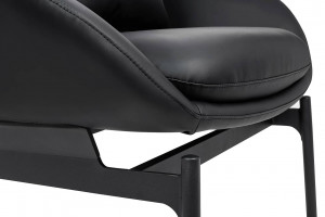 FOTOLIU CONFORTABIL LAZY, NEGRU, DIN PIELE ECOLOGICA SI METAL, STIL MODERN - Img 5