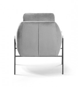 FOTOLIU CONFORTABIL MALI, GRI/NEGRU, TAPITERIE DIN CATIFEA SI PICIOARE DIN METAL, STIL MODERN - Img 5