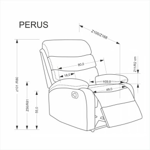 FOTOLIU CONFORTABIL PERUS, BEJ, TAPITERIE DIN PIELE ECOLOGICA, CU FUNCTIE DE RABATARE SI SUPORT PENTRU PAHARE, STIL MODERN - Img 2