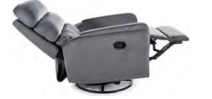FOTOLIU CONFORTABIL RECLINER SI FUNCTIE DE PIVOTARE, ARGOS RAVEN, GRI 07, TAPITERIE DIN TEXTIL, STIL MODERN - Img 2