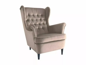 FOTOLIU CONFORTABIL STIL HARRY, BEJ BLUVEL 40/WENGE, TAPITERIE DIN CATIFEA SI PICIOARE DIN LEMN