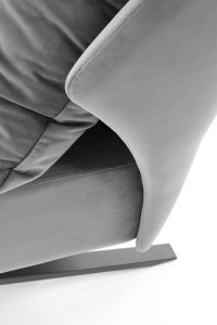 FOTOLIU CONFORTABIL VICTUS, GRI/NEGRU, TAPITERIE DIN CATIFEA SI PICIOARE DIN METAL, STIL MODERN, HALMAR - Img 2