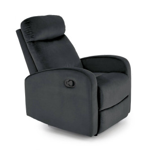 FOTOLIU CONFORTABIL WONDER, NEGRU, TAPITERIE DIN CATIFEA, CU FUNCTIE DE RABATARE, STIL MODERN