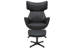 FOTOLIU CU TABURET, CLOUD ROTATIV 360 GRADE, PIELE ECO NEAGRA SI CADRUL METALIC, ARTIM GROUP SELECTION - Img 4
