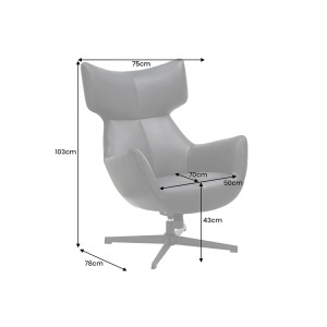 FOTOLIU CU TABURET, VOGUE ROTATIV 360 GRADE, PIELE ECO MARO SI CADRUL METALIC, ARTIM GROUP SELECTION - Img 5