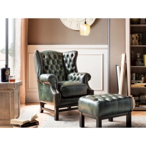 FOTOLIU DE LUX CHESTERFIELD KINGFIELDS, DIN PIELE NATURALA, CULOARE VERDE, ARTIM SELECTION - Img 8