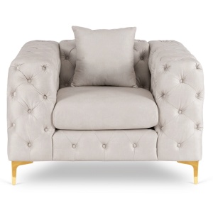 FOTOLIU DEOSEBIT, ARTIM MEBLE, MATERIAL TEXTIL( CATIFEA) SI SUPORT METALIC, CULOARE CREM/AURIU, STIL MODERN