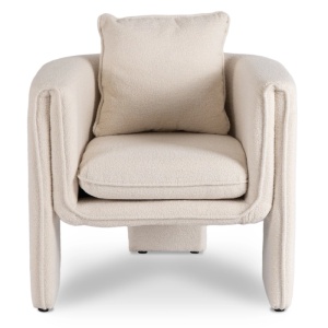 FOTOLIU DEOSEBIT, ARTIM MEBLE, REALIZAT DIN MATERIAL BOUCLE CREM SI METAL, STIL MODERN - Img 2