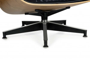 FOTOLIU EXCLUSIVIST CU TABURET, LOUNGE HM SOFT PREMIUM, NEGRU, PIELE NATURALA SI LEMN DE NUC, STIL MODERN - Img 8