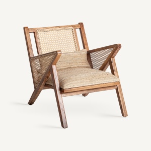 FOTOLIU HICKORY 34386, BEJ SI NATURAL, CONFECTIONAT DIN LEMN DE MANGO, BUMBAC SI IUTA, STIL MODERN