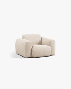 FOTOLIU LOUNGE MOLINO, 100X108, BEJ, CU TAPITERIE DIN TEXTIL BOUCLE BALOO, MICADONI - Img 2